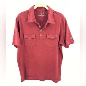 Kuhl Mens Two Pocket Polo Shirt Size M Red Short Sleeve Cotton Blend Collared